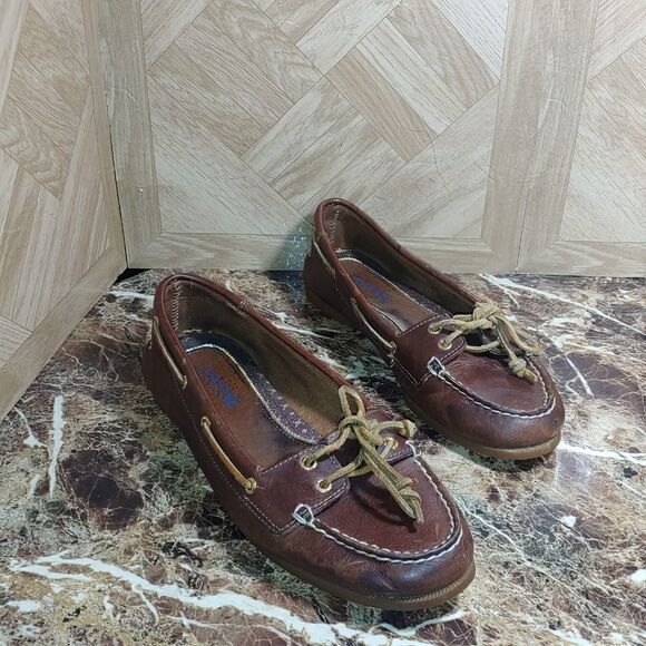 Sperry top-sider leather boat shoes women size 8m - Picture 1 of 10